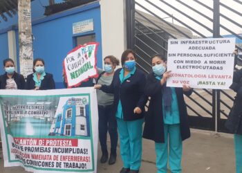 Trujillo: sindicato de enfermeras del hospital Lazarte realiza plantón por falta de recursos en neonatología y pediatría