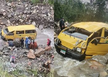 Áncash: dos muertos y 4 heridos deja caída de combi al río Paccha, en Sihuas