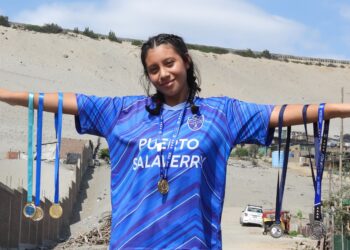 Nicole, la joven deportista salaverrina que brilla en el atletismo
