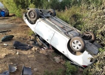Trujillo: Accidente vehicular a la altura del cruce hacia Tableros Peruanos deja cinco personas heridas en Laredo