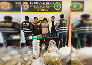 La Libertad: Con armas, explosivos capturan a tres presuntos integrantes de ‘Los Malditos de Santiago de Chuco’