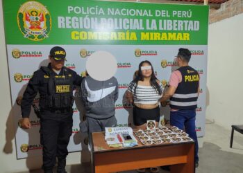 Trujillo: menor de edad es intervenido con stickers extorsivos y cartuchos de dinamita