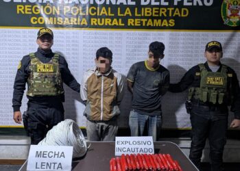 La Libertad: PNP desmantela bocamina ilegal y captura a dos sujetos con explosivos en Pataz